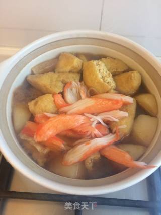 圆萝卜酱油汤的做法步骤：5