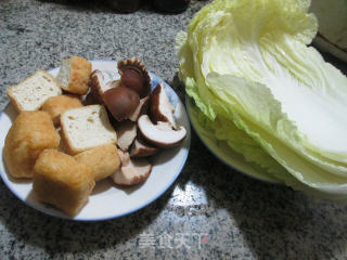 油豆腐香菇白菜的做法步骤：1