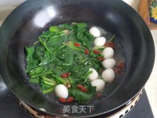 珍珠菠菜汤的做法步骤：5