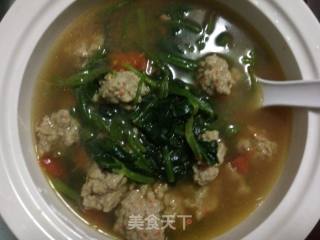 菠菜西红柿肉丸汤的做法步骤：7