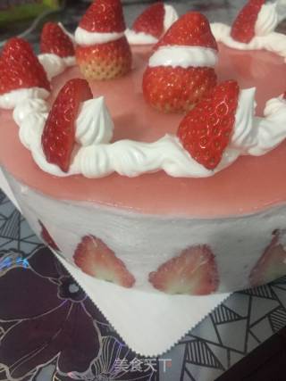 镜面草莓慕斯蛋糕的做法步骤：11
