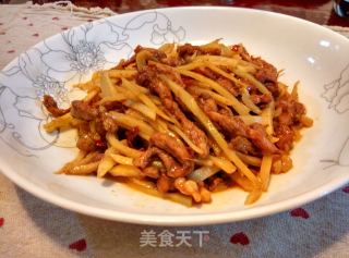 【四川】仔姜炒肉丝的做法步骤：6
