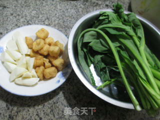 【宁波】油豆腐山药油菜蕻的做法步骤：1