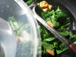 【宁波】油豆腐山药油菜蕻的做法步骤：4