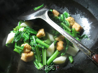 【宁波】油豆腐山药油菜蕻的做法步骤：5