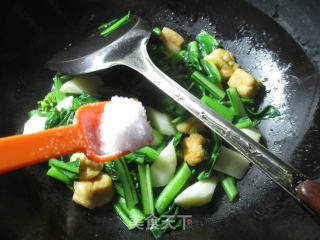 【宁波】油豆腐山药油菜蕻的做法步骤：6