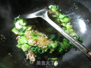 【宁波】青菜肉末炒粉丝的做法步骤：9
