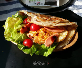 【台湾】火腿鸡蛋手抓饼的做法步骤：12