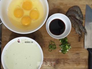 鲜虾蒸水蛋的做法步骤：1