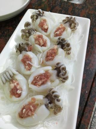 蒜蓉粉丝蒸墨鱼仔的做法步骤：9