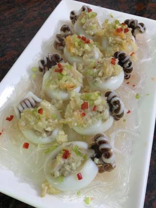 蒜蓉粉丝蒸墨鱼仔的做法步骤：12