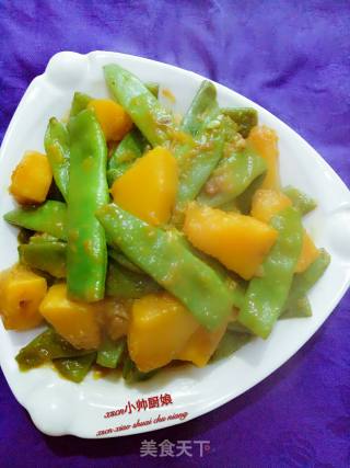 【东北】咖喱炖南瓜大豆角的做法步骤：6