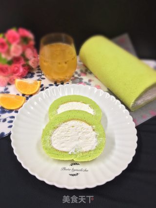 【广东】菠菜奶油蛋糕卷的做法步骤：17
