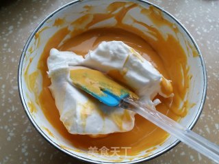 【台州】香蕉南瓜戚风蛋糕（低糖低油）的做法步骤：7