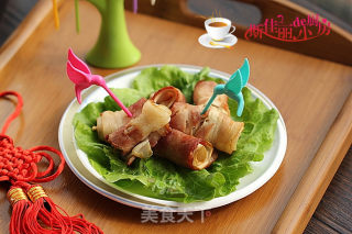 【湖北】杏鲍菇培根卷的做法步骤：8
