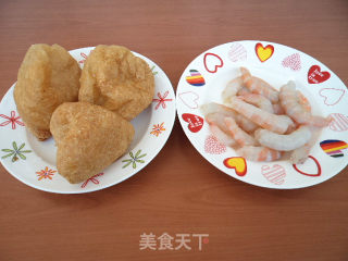 【天津】虾仁独面筋的做法步骤：1
