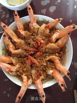 蒜蓉粉丝开背虾的做法步骤：9
