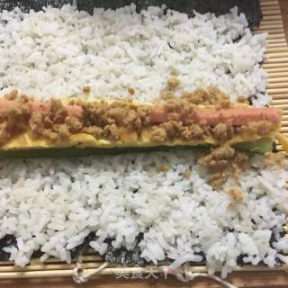 鸡蛋火腿紫菜卷的做法步骤：2