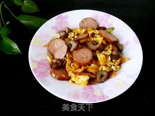【东北】海参炒鸡蛋香肠的做法步骤：5