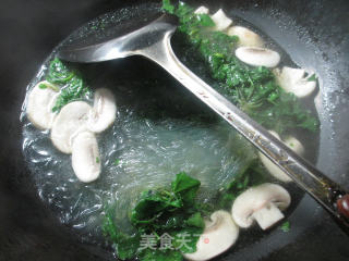 【宁波】蘑菇荠菜煮粉丝的做法步骤：6