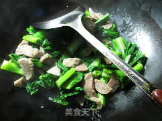 【宁波】牛肉丸炒天菜芯的做法步骤：5