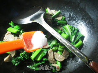 【宁波】牛肉丸炒天菜芯的做法步骤：7