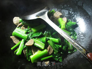 【宁波】牛肉丸炒天菜芯的做法步骤：8