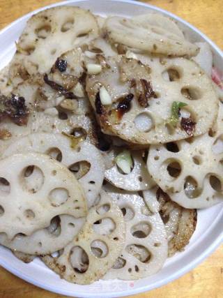 孜然味炒藕片的做法步骤：4