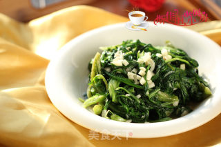 【湖北】蒜蓉炒茼蒿的做法步骤：6