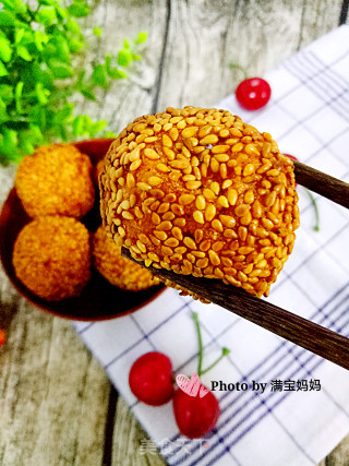 【天津】南瓜豆沙麻团的做法步骤：12