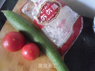 【东北】粉丝番茄丝瓜片的做法步骤：1