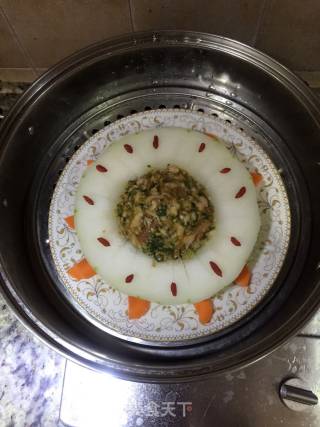 冬瓜蒸肉的做法步骤：3