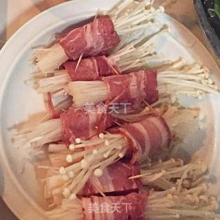 海苔培根金针菇卷的做法步骤：1