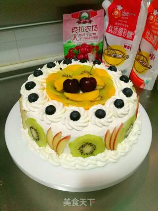 八寸奶油水果蛋糕（情人节特供）的做法步骤：13