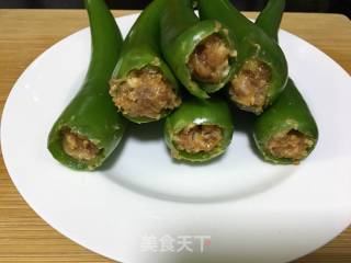 尖椒酿肉的做法步骤：4