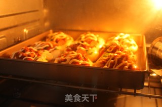 海苔肉松火腿肠小面包的做法步骤：14