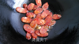 麻辣肠炒甜豆的做法步骤：4