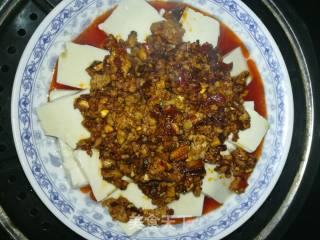 香菇肉末蒸豆腐的做法步骤：8