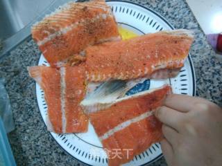 烤带肉三文鱼骨的做法步骤：5