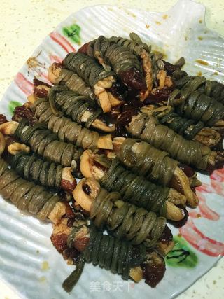干豇豆烧肉的做法步骤：3