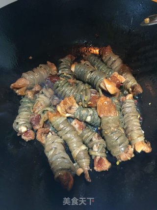 干豇豆烧肉的做法步骤：5