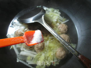 榨菜丝牛肉丸白菜汤的做法步骤：6
