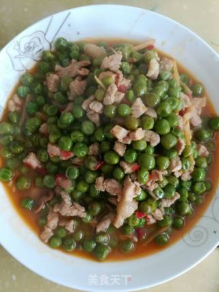 豌豆炒肉的做法步骤：7