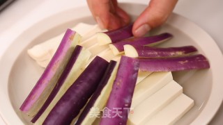 蒸茄子豆腐的做法步骤：2