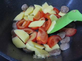 番茄土豆炆牛肉丸的做法步骤：5