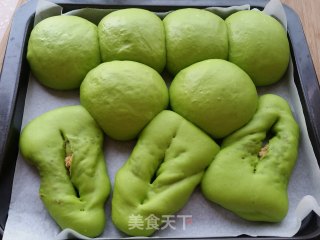 绿叶肉松面包的做法步骤：15