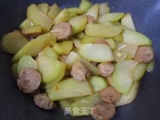 贡丸佛手瓜的做法步骤：13
