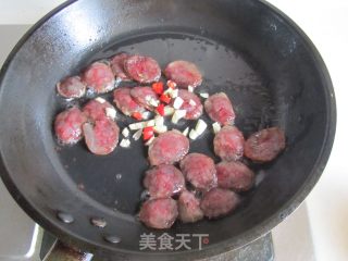 腊肠炒芥蓝的做法步骤：5