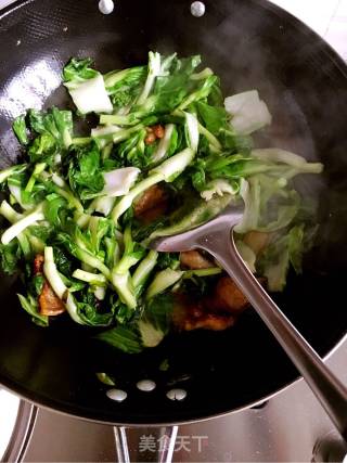 咸肉炒青菜的做法步骤：5