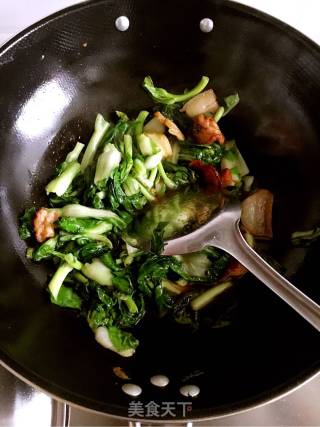 咸肉炒青菜的做法步骤：6